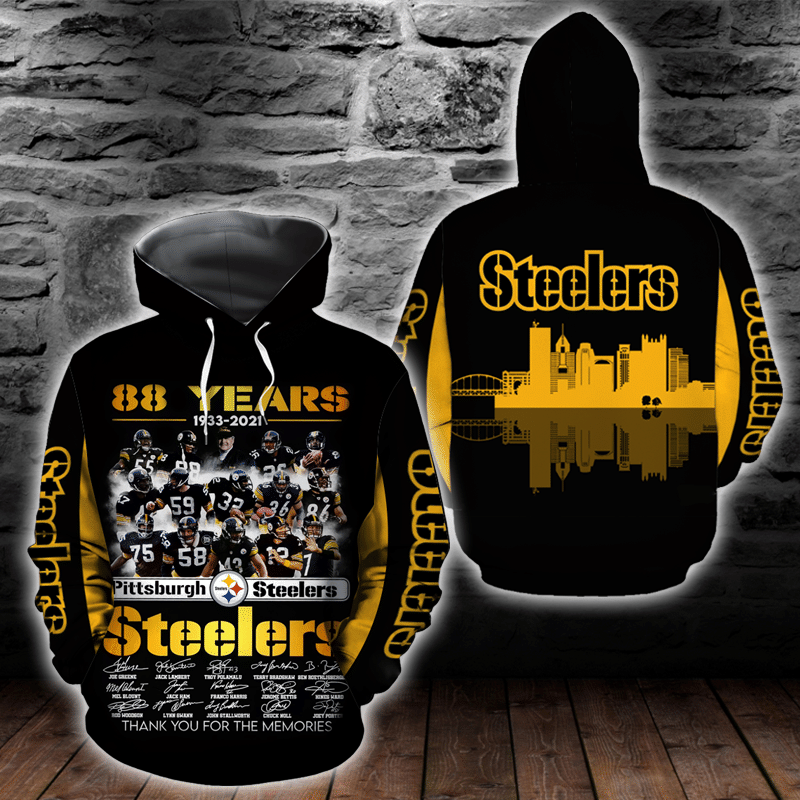 Pittsburgh Steelers 88 Years Anniversary 3D All Over Printed Sweatshirt, Hoodie, Zip Hoodie | Nfl Fan Gear For Men, Women