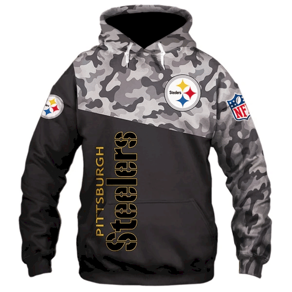 Pittsburgh Steelers Camourflage 3D All Over Printed Sweatshirt, Hoodie, Zip Hoodie | Nfl Fan Gear For Men, Women