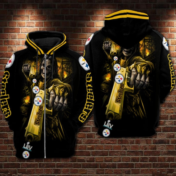 Pittsburgh Steelers Death Super Bowl For Fans 3D All Over Printed Sweatshirt, Hoodie, Zip Hoodie | Nfl Fan Gear For Men, Women