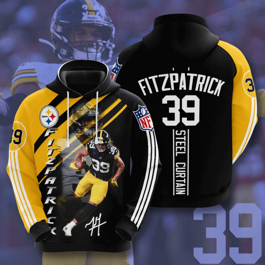 Pittsburgh Steelers Minkah Fitzpatrick Black Gold Stripes 3D All Over Printed Sweatshirt, Hoodie, Zip Hoodie | Nfl Fan Gear For Men, Women