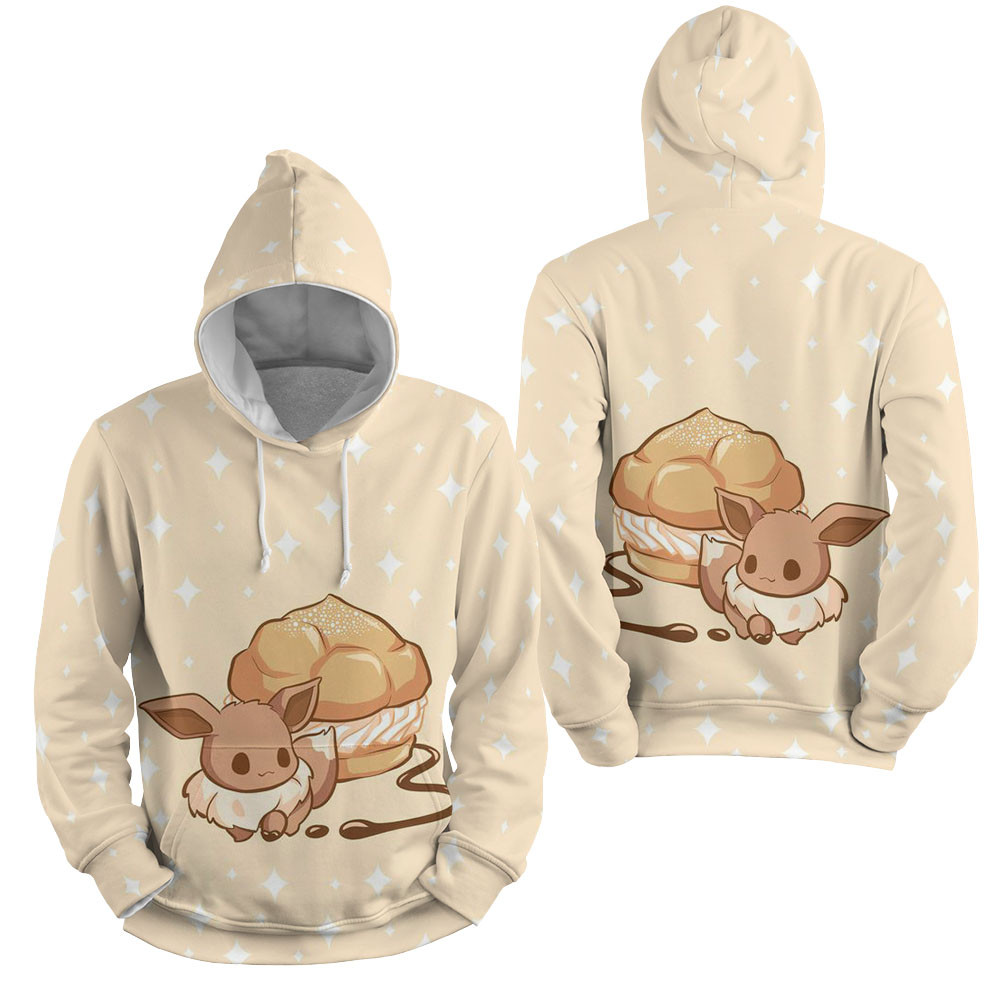 Pokemon - Eevee Cake Art 3D All Over Printed Sweatshirt, Hoodie, Zip Hoodie | Fan Apparel For Men, Women