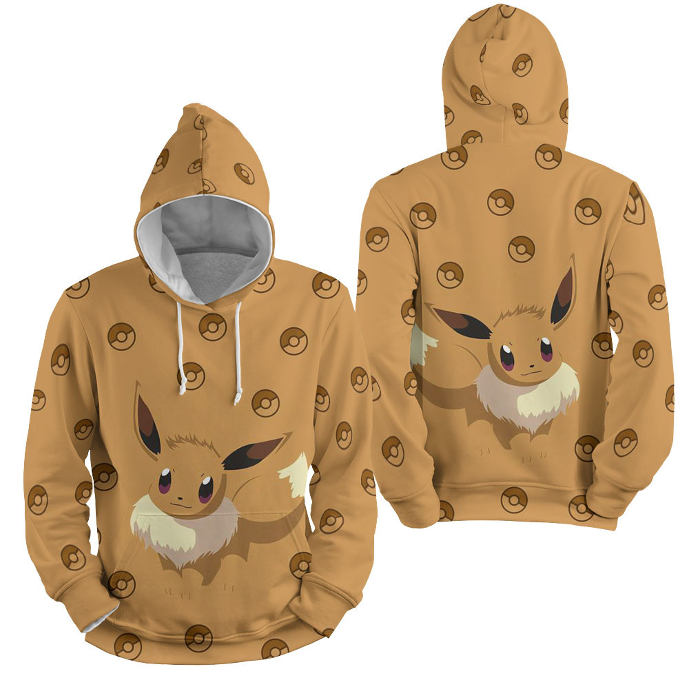 Pokemon - Eevee Illustration 3D All Over Printed Sweatshirt, Hoodie, Zip Hoodie | Fan Apparel For Men, Women