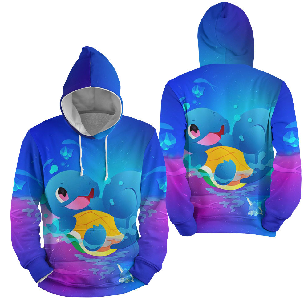 Pokemon - Squirtle In Water 3D All Over Printed Sweatshirt, Hoodie, Zip Hoodie | Fan Apparel For Men, Women