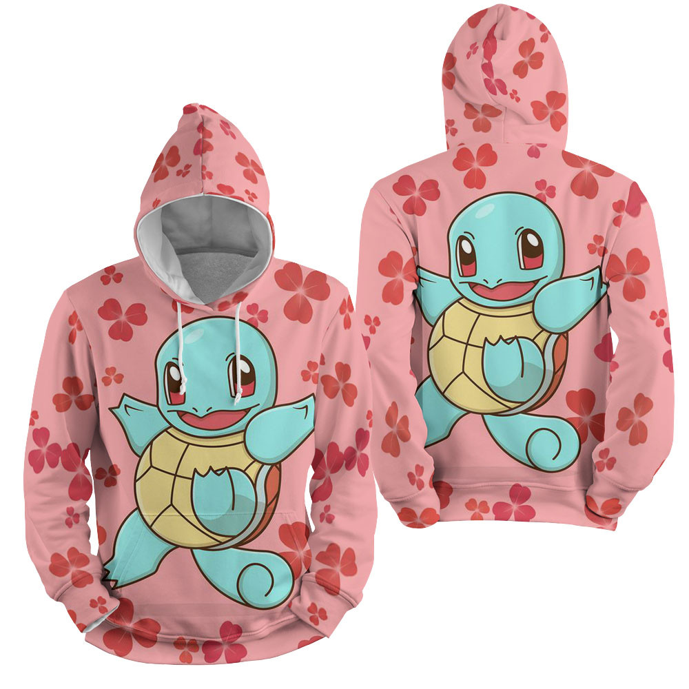 Pokemon - Squirtle Jumping Illustration 3D All Over Printed Sweatshirt, Hoodie, Zip Hoodie | Fan Apparel For Men, Women