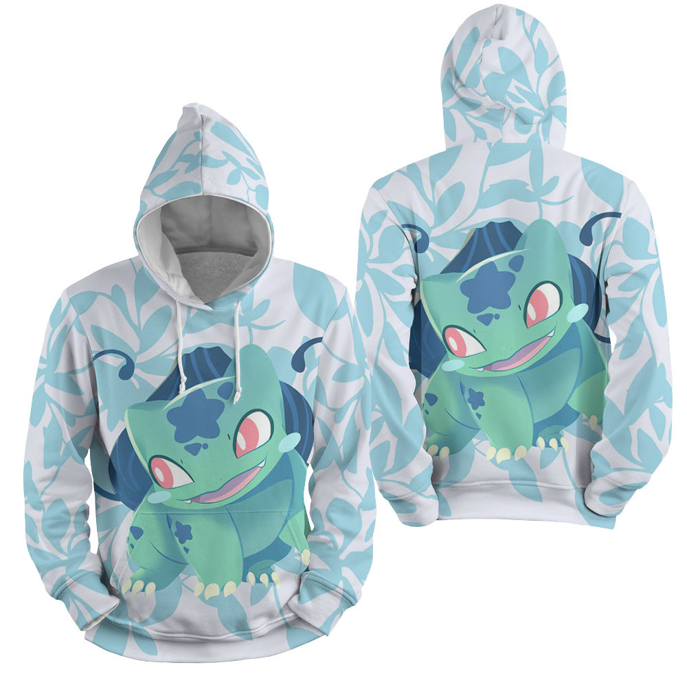 Pokemon- The Bulbasaur Portrait 3D All Over Printed Sweatshirt, Hoodie, Zip Hoodie | Fan Apparel For Men, Women