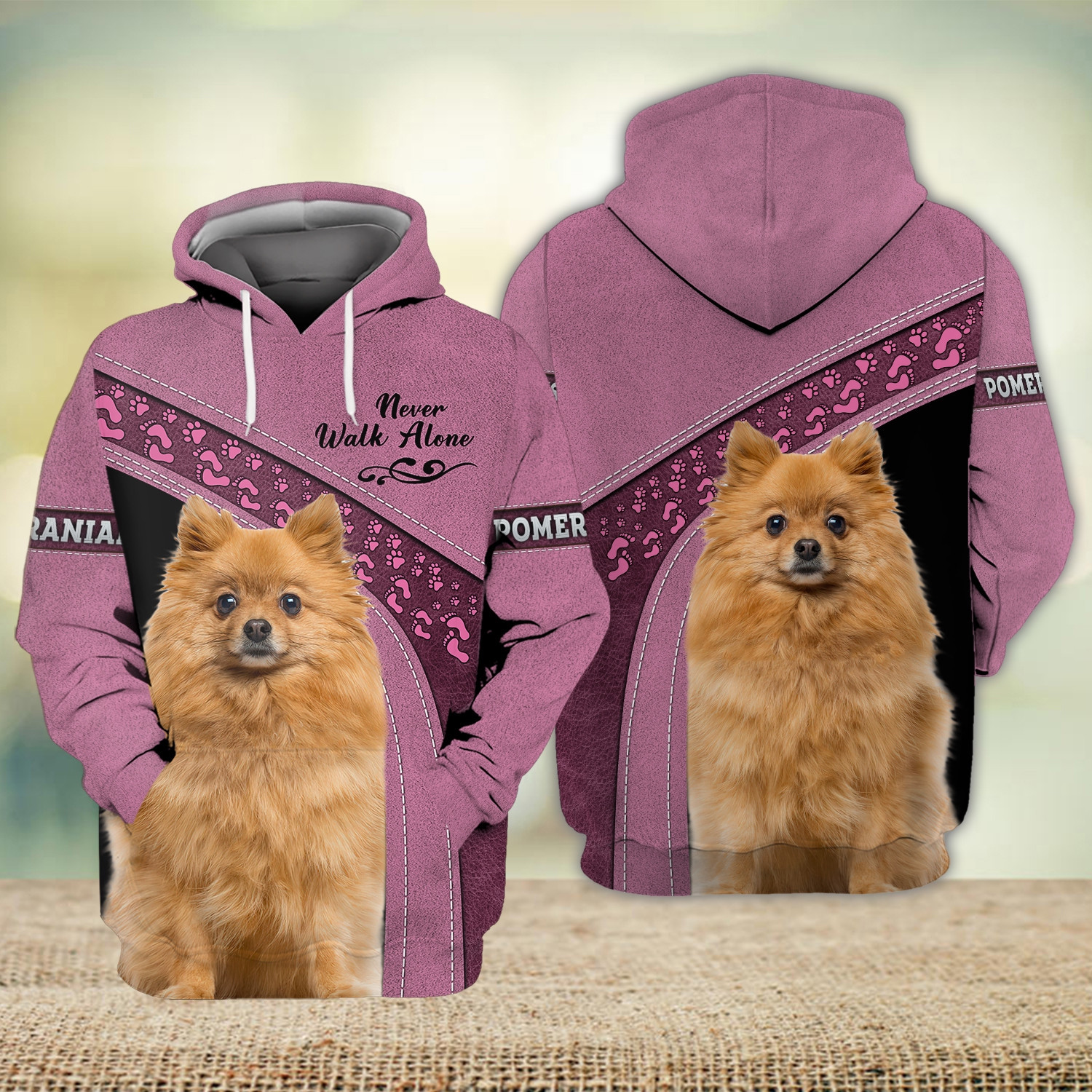 Pomeranians Dog Never Walk Alone 3D All Over Printed Sweatshirt, Hoodie, Zip Hoodie | Fan Apparel For Men, Women