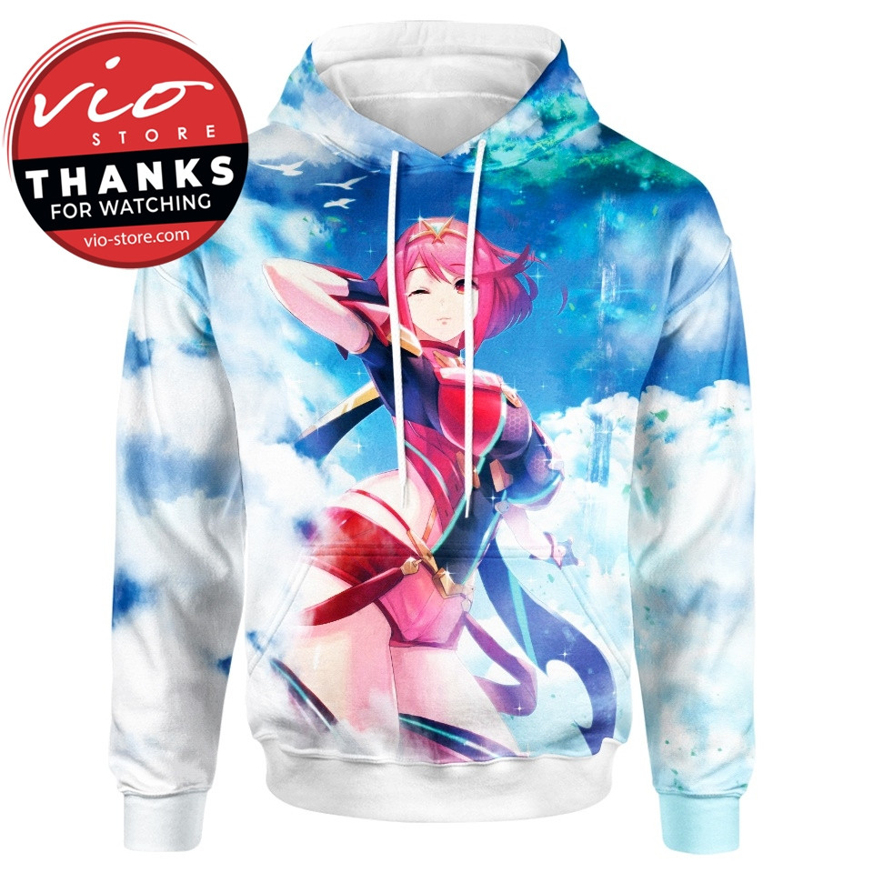 Pyra Xenoblade Anime Girl 3D All Over Printed Sweatshirt, Hoodie, Zip Hoodie | Fan Apparel For Men, Women