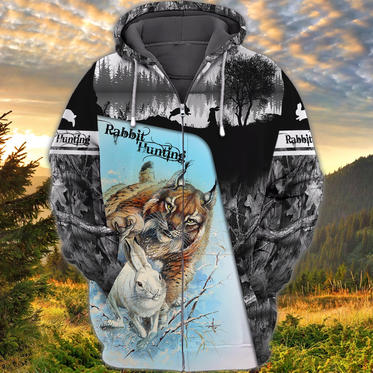 Rabit Hunting 3D All Over Printed Sweatshirt, Hoodie, Zip Hoodie | Fan Apparel For Men, Women