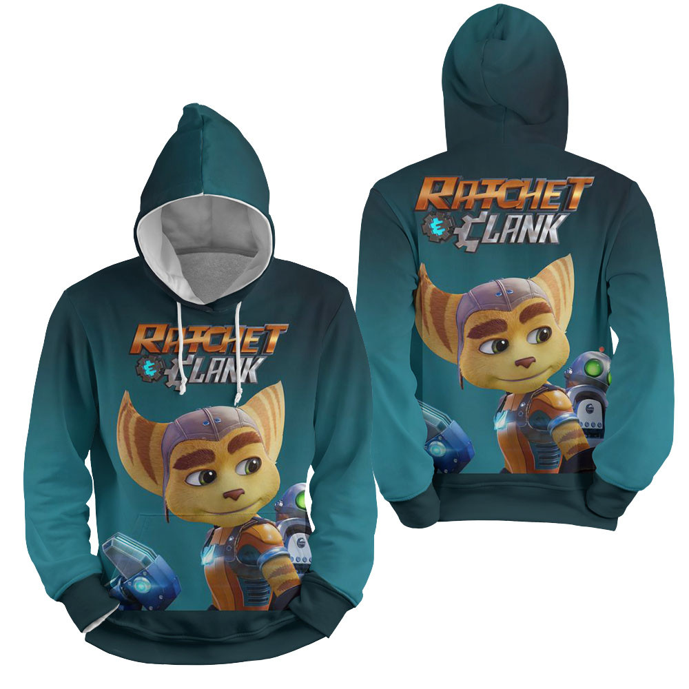 Ratchet, Clank Blue Background 3D All Over Printed Sweatshirt, Hoodie, Zip Hoodie | Fan Apparel For Men, Women