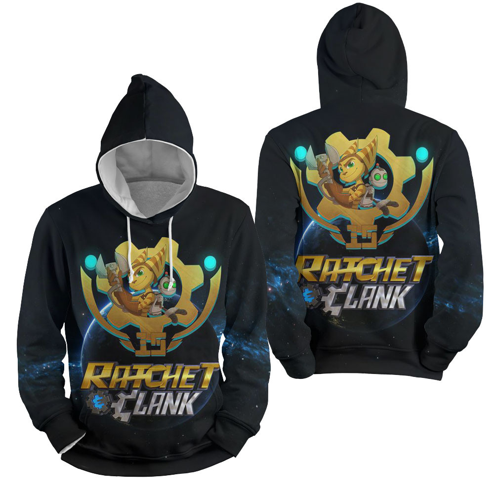 Ratchet, Clank Digital Art 3D All Over Printed Sweatshirt, Hoodie, Zip Hoodie | Fan Apparel For Men, Women