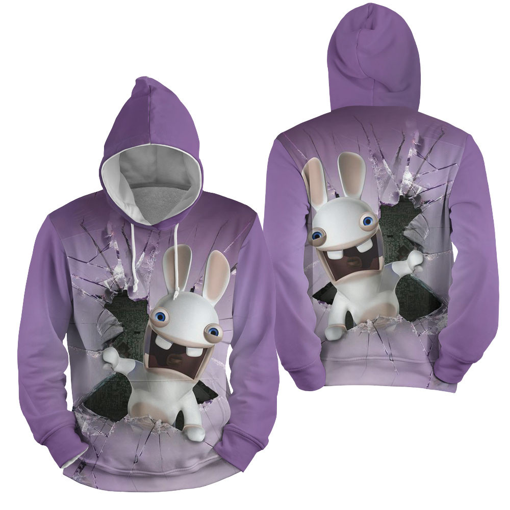 Rayman Raving Rabbids - The Rabbid Cracking The Screen 3D All Over Printed Sweatshirt, Hoodie, Zip Hoodie | Fan Apparel For Men, Women