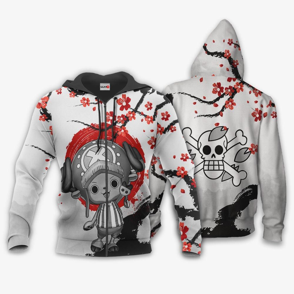 Red Tony Chopper Japan Style One Piece Anime 3D All Over Printed Sweatshirt, Hoodie, Zip Hoodie | Fan Apparel For Men, Women