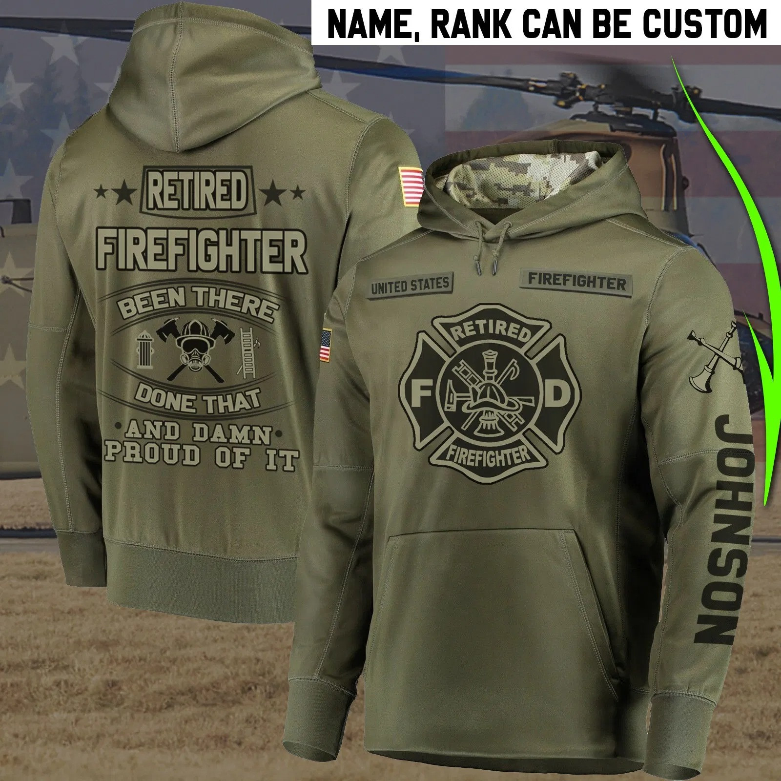 Retired Firefighter 3D All Over Printed Sweatshirt, Hoodie, Zip Hoodie | Fan Apparel For Men, Women