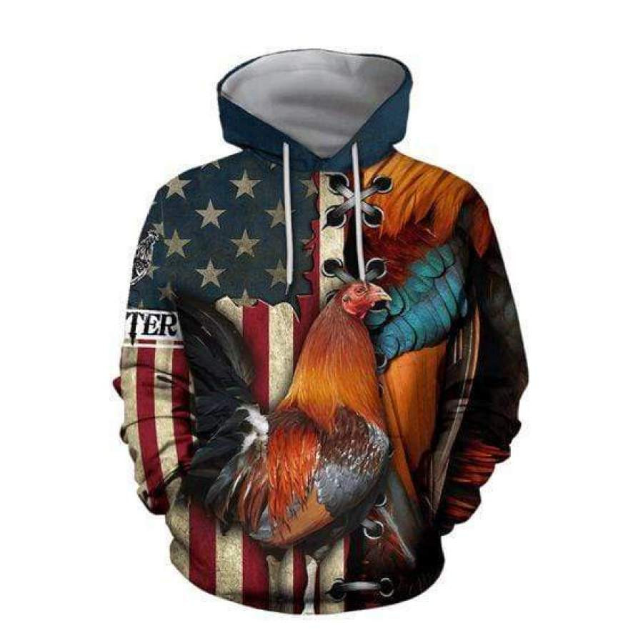 Rooster Flag 3D All Over Printed Sweatshirt, Hoodie, Zip Hoodie | Fan Apparel For Men, Women
