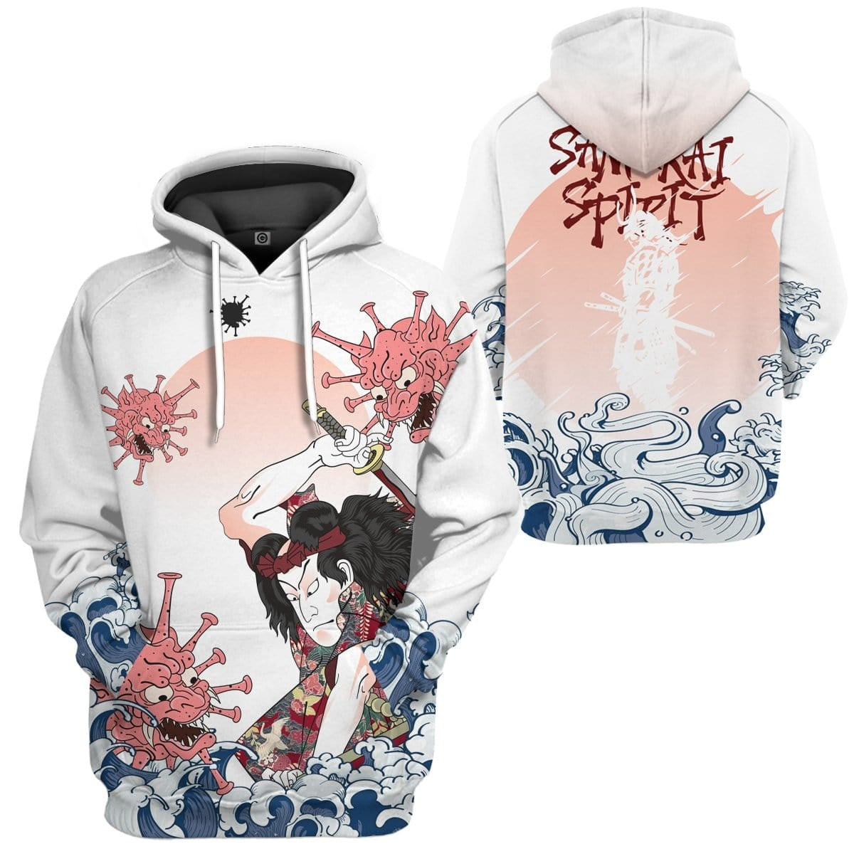 Samurai Fighting Virus Apparel 3D All Over Printed Sweatshirt, Hoodie, Zip Hoodie | Fan Apparel For Men, Women