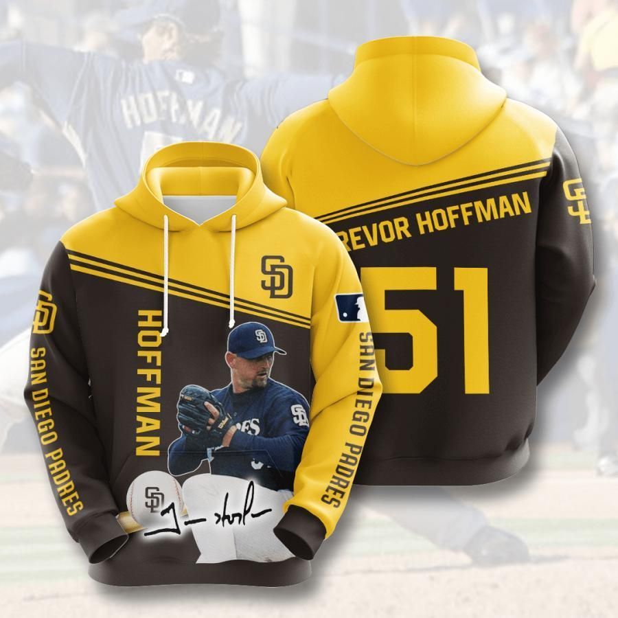 San Diego Padres Trevor Hoffman 51 3D All Over Printed Sweatshirt, Hoodie, Zip Hoodie | Mlb Fan Gear For Men, Women