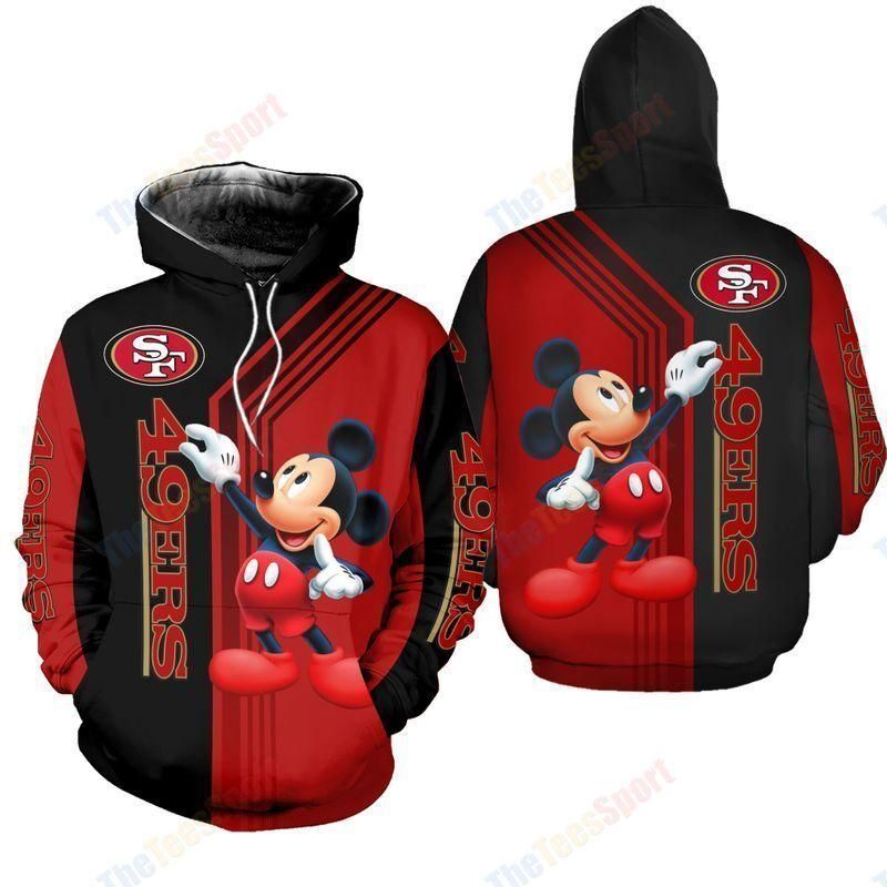 San Francisco 49ers Mickey Mouse 3D All Over Printed Sweatshirt, Hoodie, Zip Hoodie | Nfl Special Edition Fan Gear For Men, Women