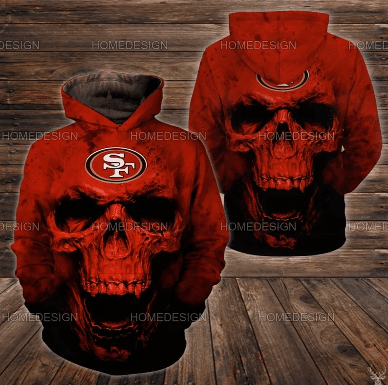 San Francisco 49ers Nfl Big Skull 3D All Over Printed Sweatshirt, Hoodie, Zip Hoodie | Nfl Special Edition Fan Gear For Men, Women