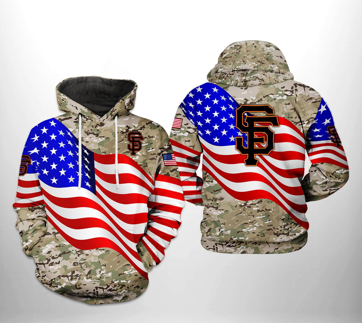 San Francisco Giants Mlb Us Flag Camo Veteran 3D All Over Printed Sweatshirt, Hoodie, Zip Hoodie | Nfl Fan Gear For Men, Women