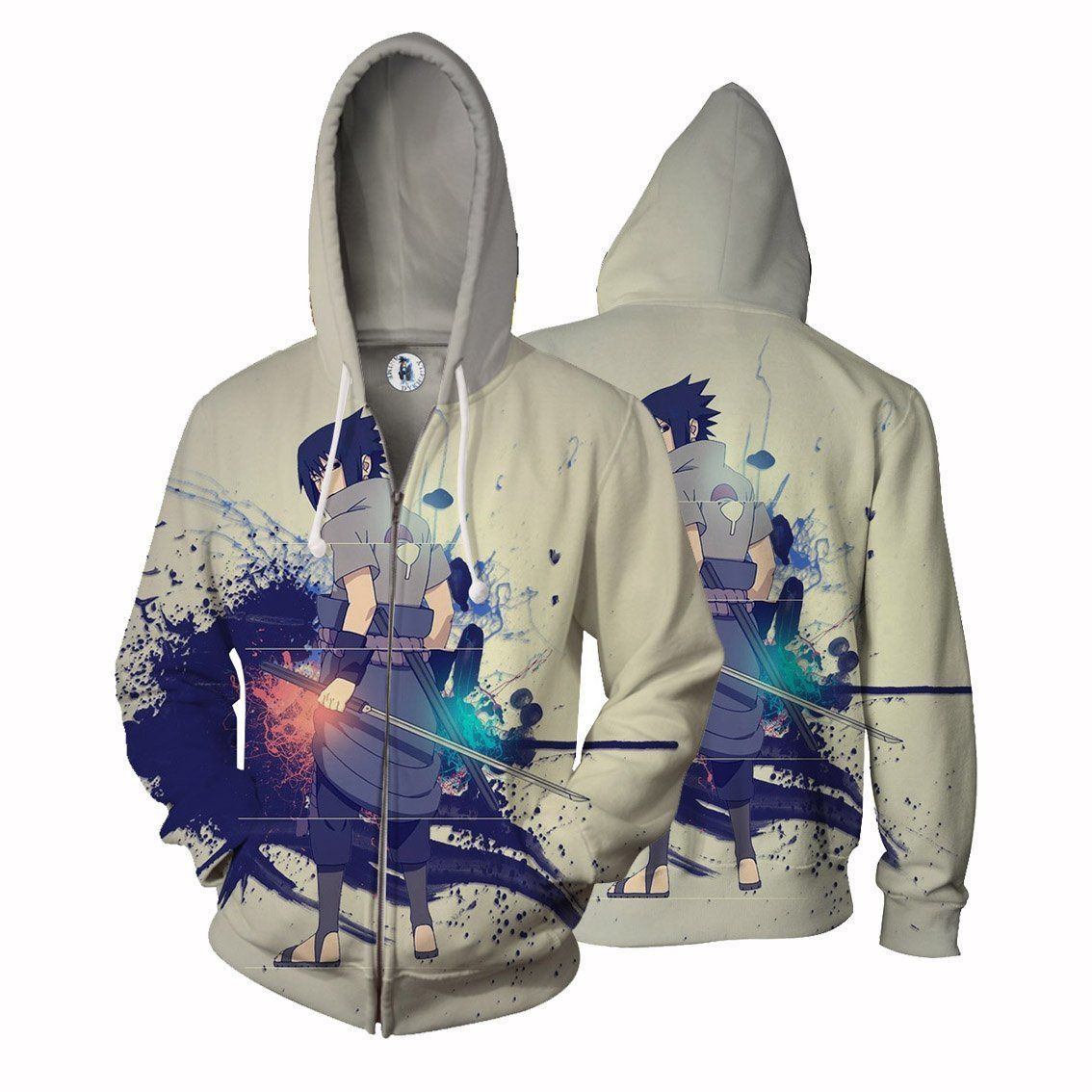 Sasuke Uchiha Art Work Design Japan Anime Dope 3D All Over Printed Sweatshirt, Hoodie, Zip Hoodie | Fan Apparel For Men, Women