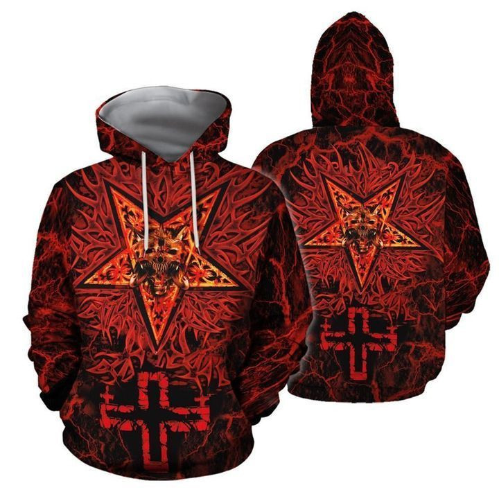 Satanic Tribal Red 3D All Over Printed Sweatshirt, Hoodie, Zip Hoodie | Fan Apparel For Men, Women