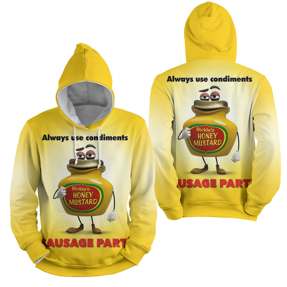 Sausage Party Always Use Condiments 3D All Over Printed Sweatshirt, Hoodie, Zip Hoodie | Fan Apparel For Men, Women