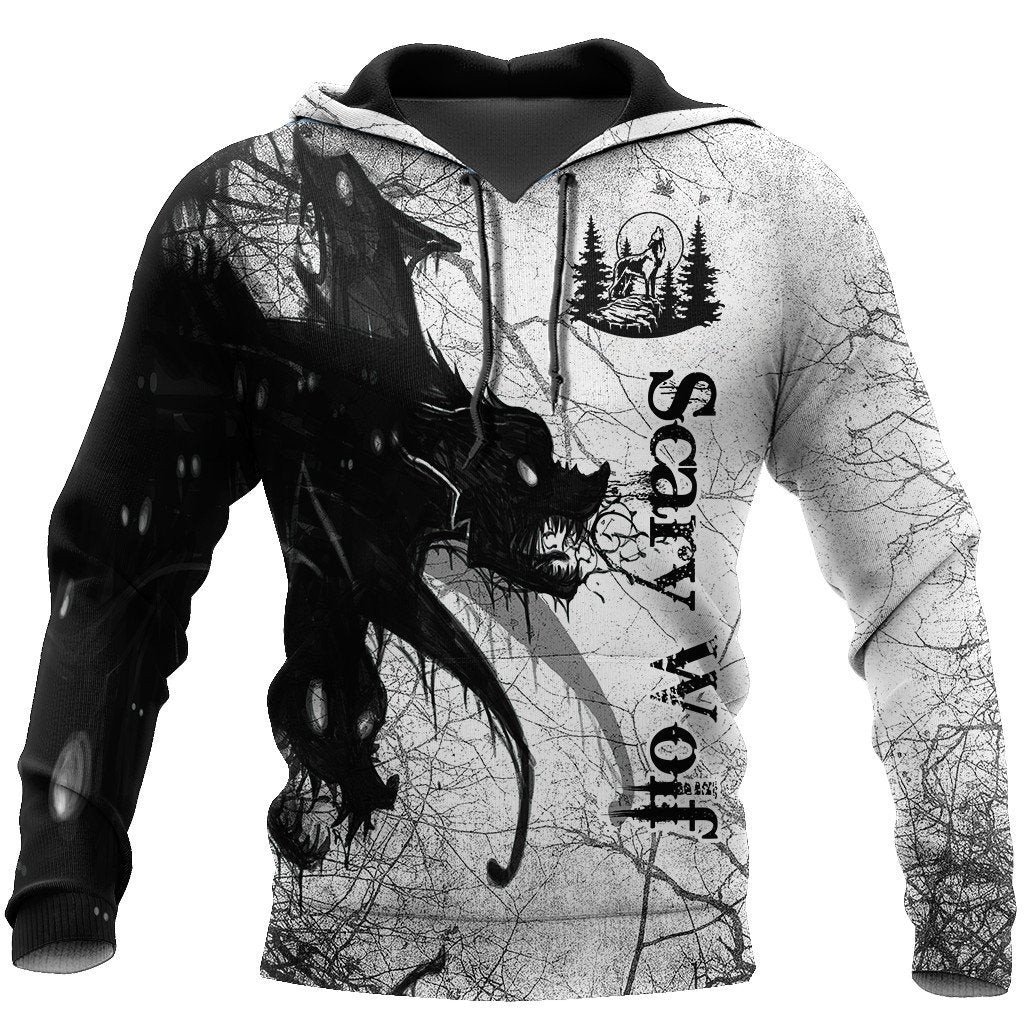 Scary Wolf Unisex 3D All Over Printed Sweatshirt, Hoodie, Zip Hoodie | Fan Apparel For Men, Women