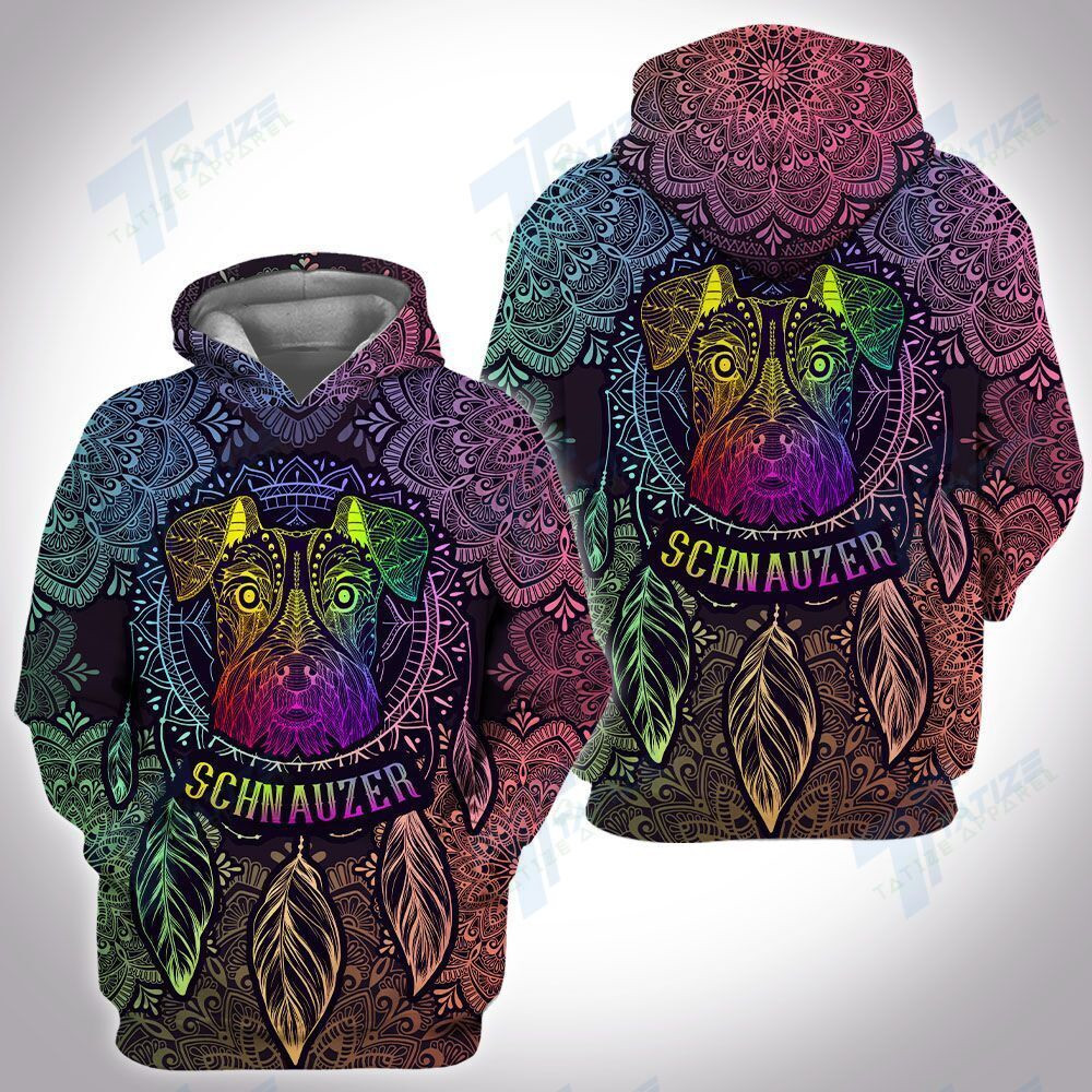 Schnauzer Mandala Dreamcatcher 3D All Over Printed Sweatshirt, Hoodie, Zip Hoodie | Fan Apparel For Men, Women