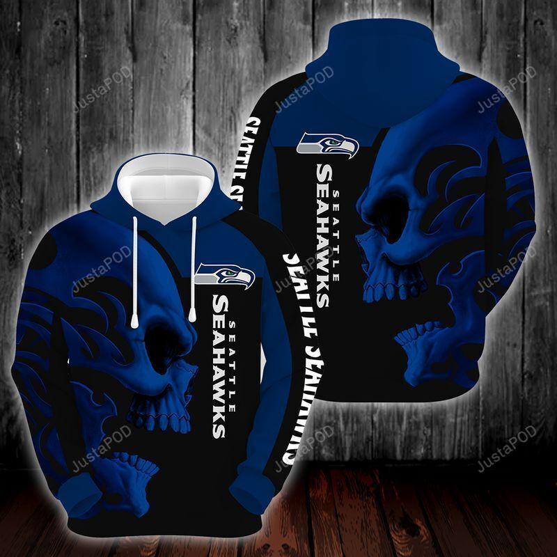 Seattle Seahawks Nfl Skull 3D All Over Printed Sweatshirt, Hoodie, Zip Hoodie | Special Edition Fan Apparel For Men, Women