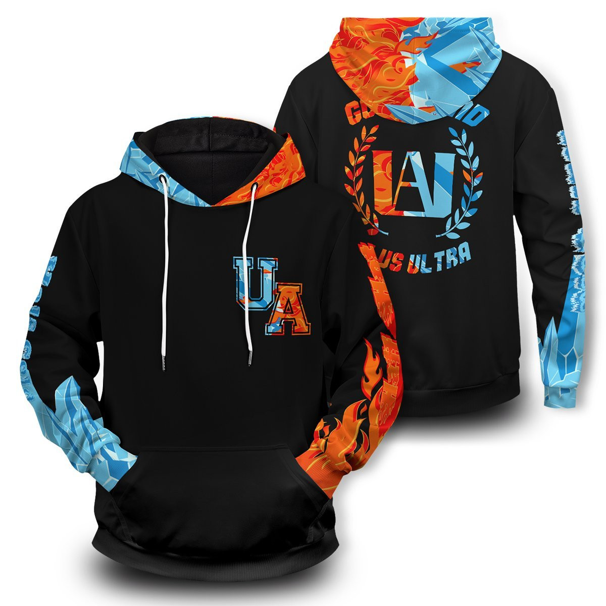 Shoto Fire Ice Unisex Pullover Hoodie 3D All Over Printed Sweatshirt, Hoodie, Zip Hoodie | Fan Apparel For Men, Women