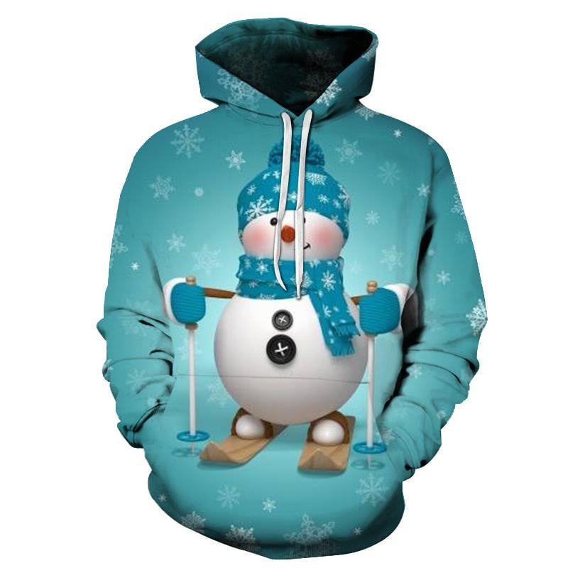 Ski Snowman Christmas 3D All Over Printed Sweatshirt, Hoodie, Zip Hoodie | Fan Apparel For Men, Women