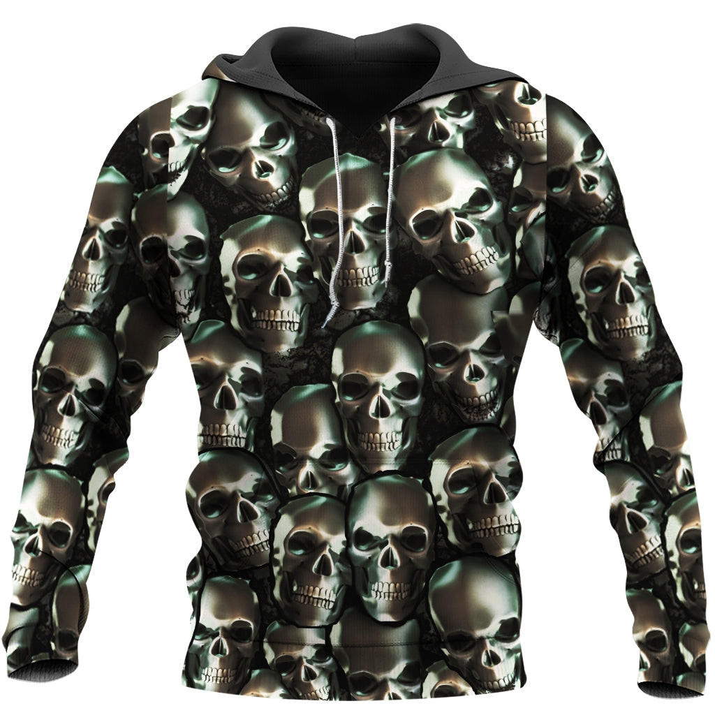 Skull Chrome 3D All Over Printed Sweatshirt, Hoodie, Zip Hoodie | Special Edition Fan Apparel For Men, Women