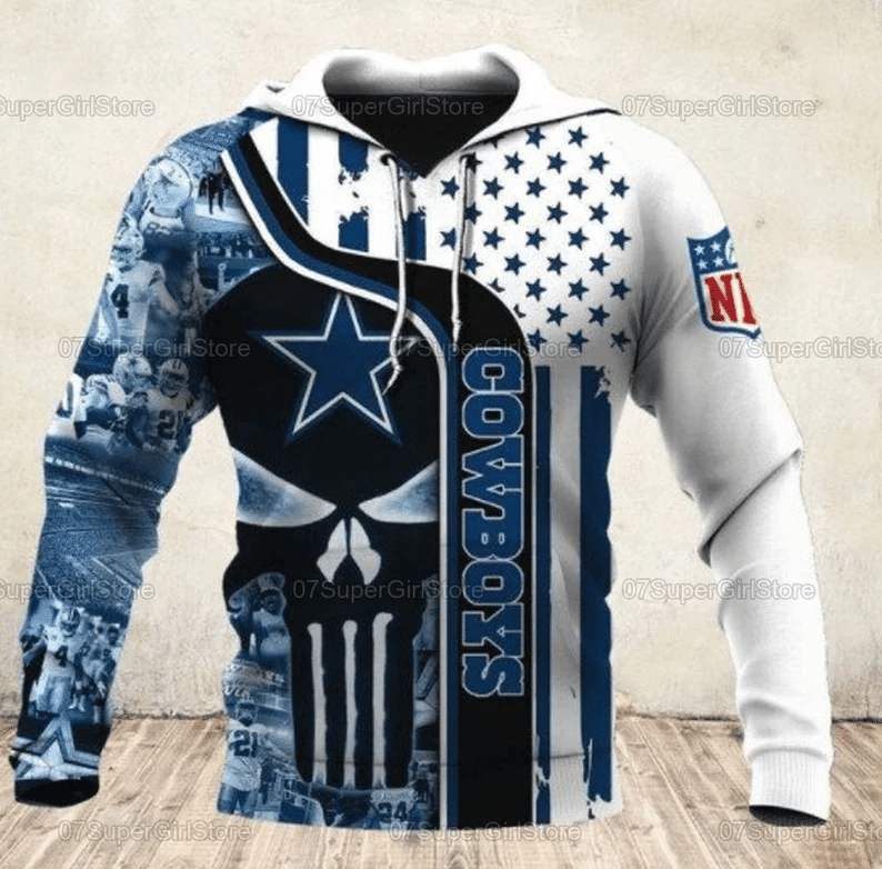 Skull Dallas Cowboys 3D All Over Printed Sweatshirt, Hoodie, Zip Hoodie | Nfl Special Edition Fan Gear For Men, Women