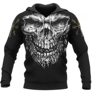 Skull Vegvisir Viking 3D All Over Printed Sweatshirt, Hoodie, Zip Hoodie | Special Edition Fan Apparel For Men, Women