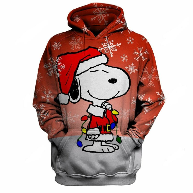 Snoopy Christmas Hoodie Santa Claus Snoopy Christmas Snowflakes 3D All Over Printed Sweatshirt, Hoodie, Zip Hoodie | Special Edition Fan Apparel For Men, Women