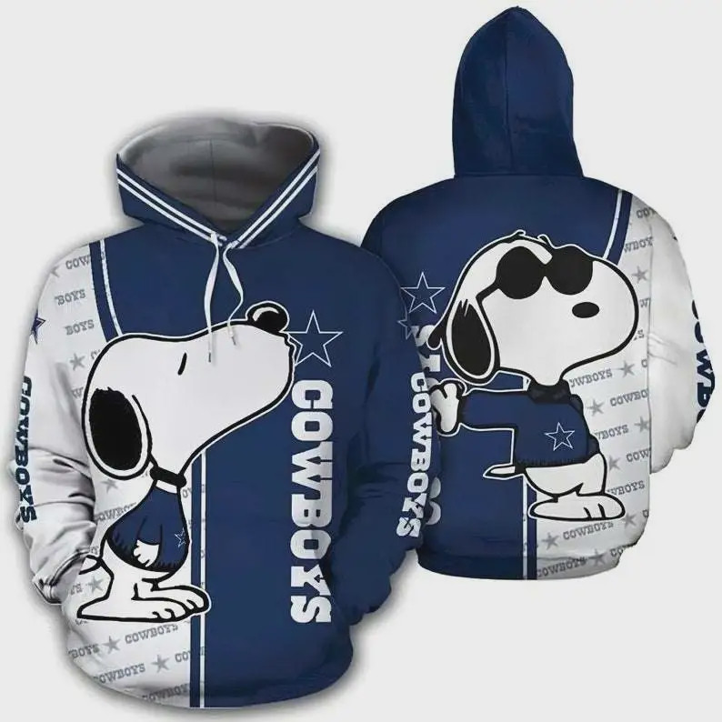 Snoopy Dallas Cowboys Nfl 3D All Over Printed Sweatshirt, Hoodie, Zip Hoodie | Nfl Special Edition Fan Gear For Men, Women