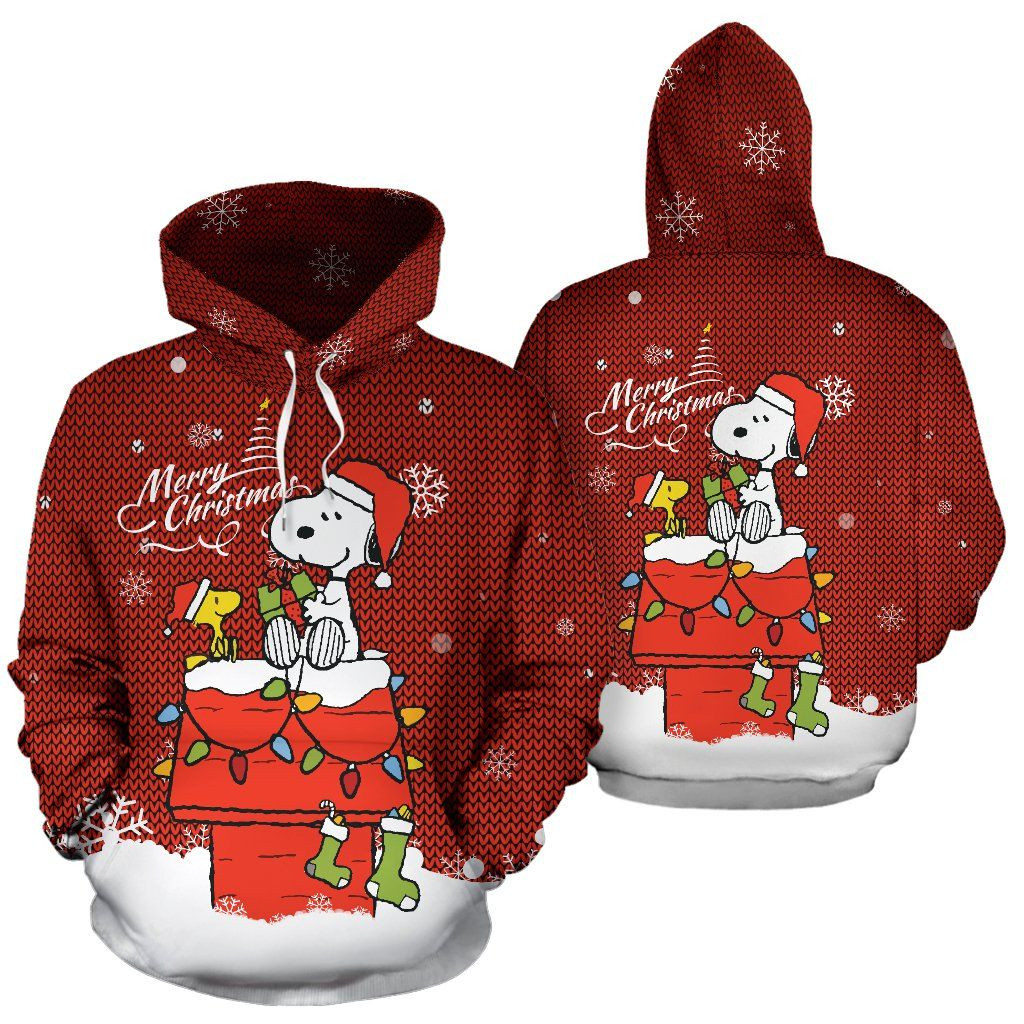 Snoopy Merry Christmas Red 3D All Over Printed Sweatshirt, Hoodie, Zip Hoodie | Special Edition Fan Apparel For Men, Women