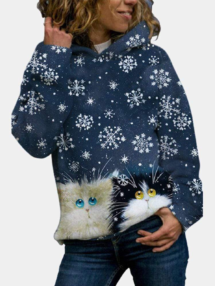 Snowy Cute Cats Christmas 3D All Over Printed Sweatshirt, Hoodie, Zip Hoodie | Fan Apparel For Men, Women