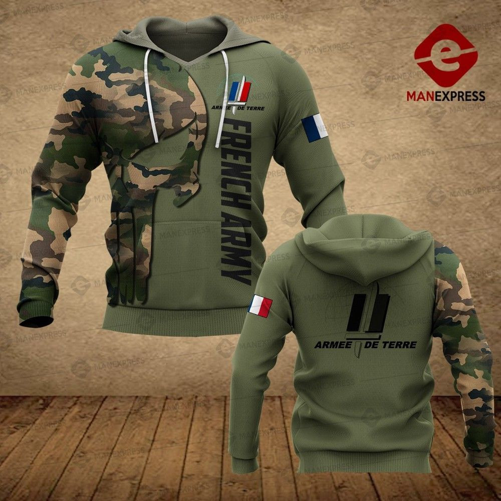 Soldier France Camo 3D All Over Printed Sweatshirt, Hoodie, Zip Hoodie | Fan Apparel For Men, Women