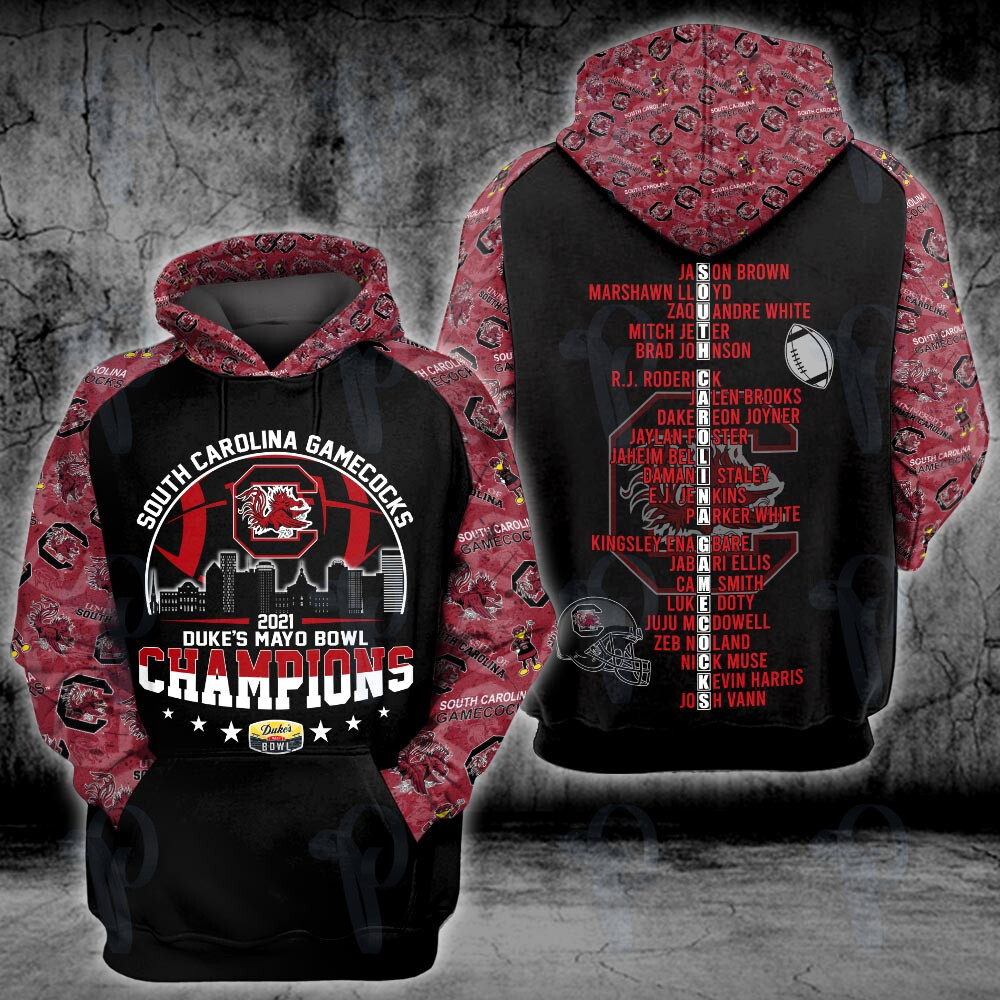 South Carolina Gamecocks 2022 Duke's Mayo Bowl Champions Ncca Football 3D All Over Printed Sweatshirt, Hoodie, Zip Hoodie | Fan Apparel For Men, Women
