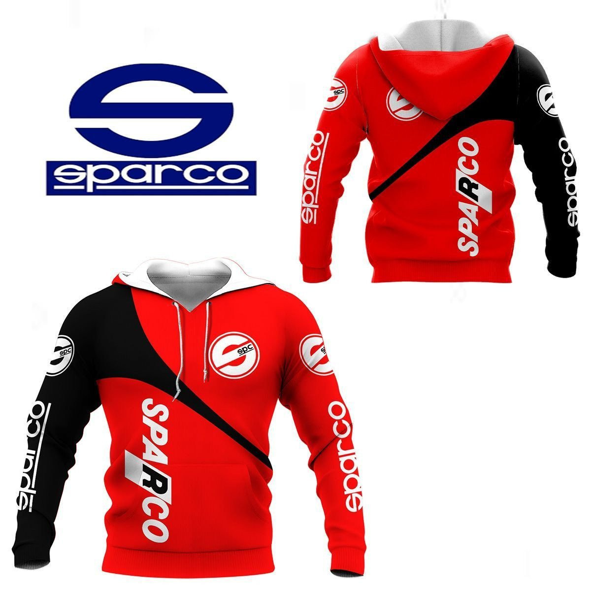 Sparco 3D All Over Printed Sweatshirt, Hoodie, Zip Hoodie | Fan Apparel For Men, Women