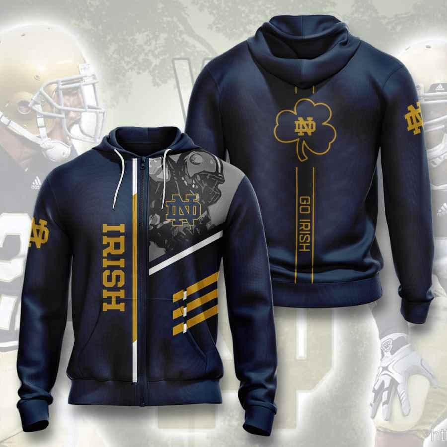 Sports American Ncaa Notre Dame Fighting Irish 3D All Over Printed Sweatshirt, Hoodie, Zip Hoodie | Ncaa Fan Gear For Men, Women
