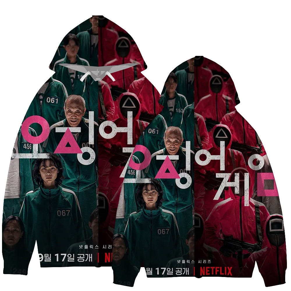 Squid Game 3D All Over Printed Sweatshirt, Hoodie, Zip Hoodie | Fan Apparel For Men, Women