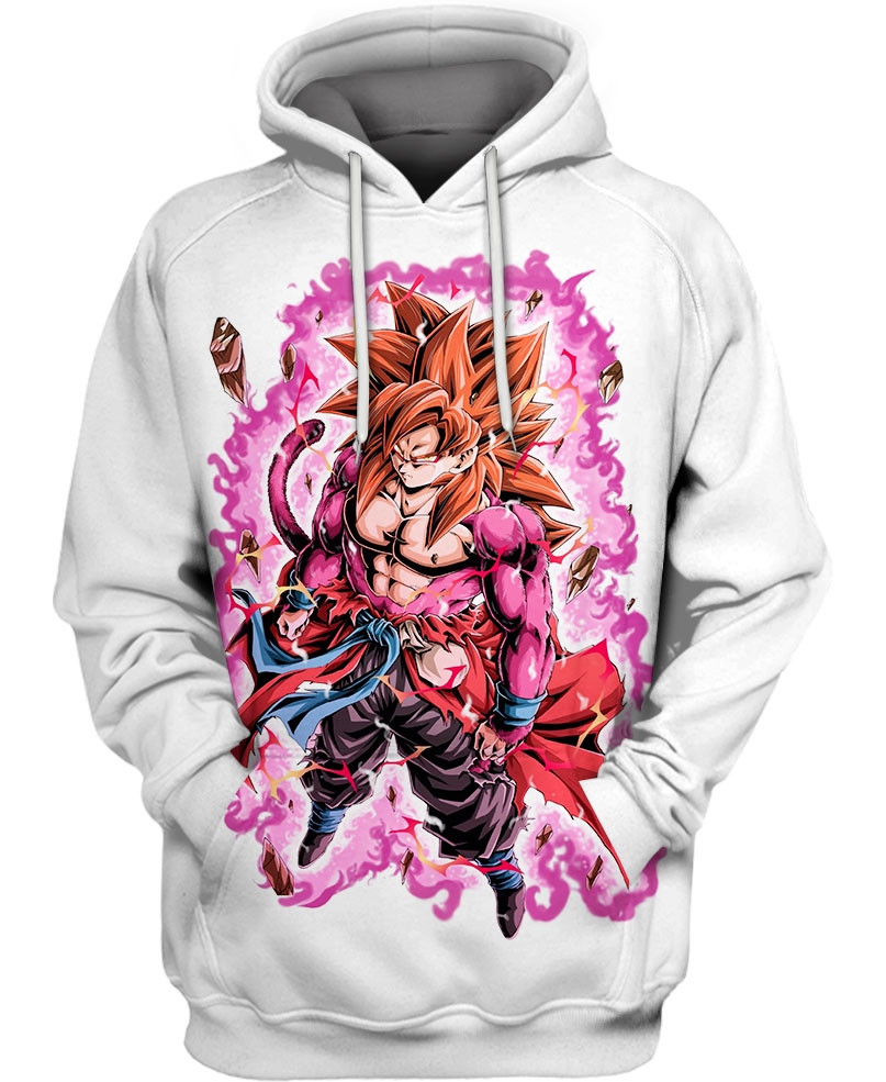 Ssj4 Xeno Goku 3D All Over Printed Sweatshirt, Hoodie, Zip Hoodie | Fan Apparel For Men, Women