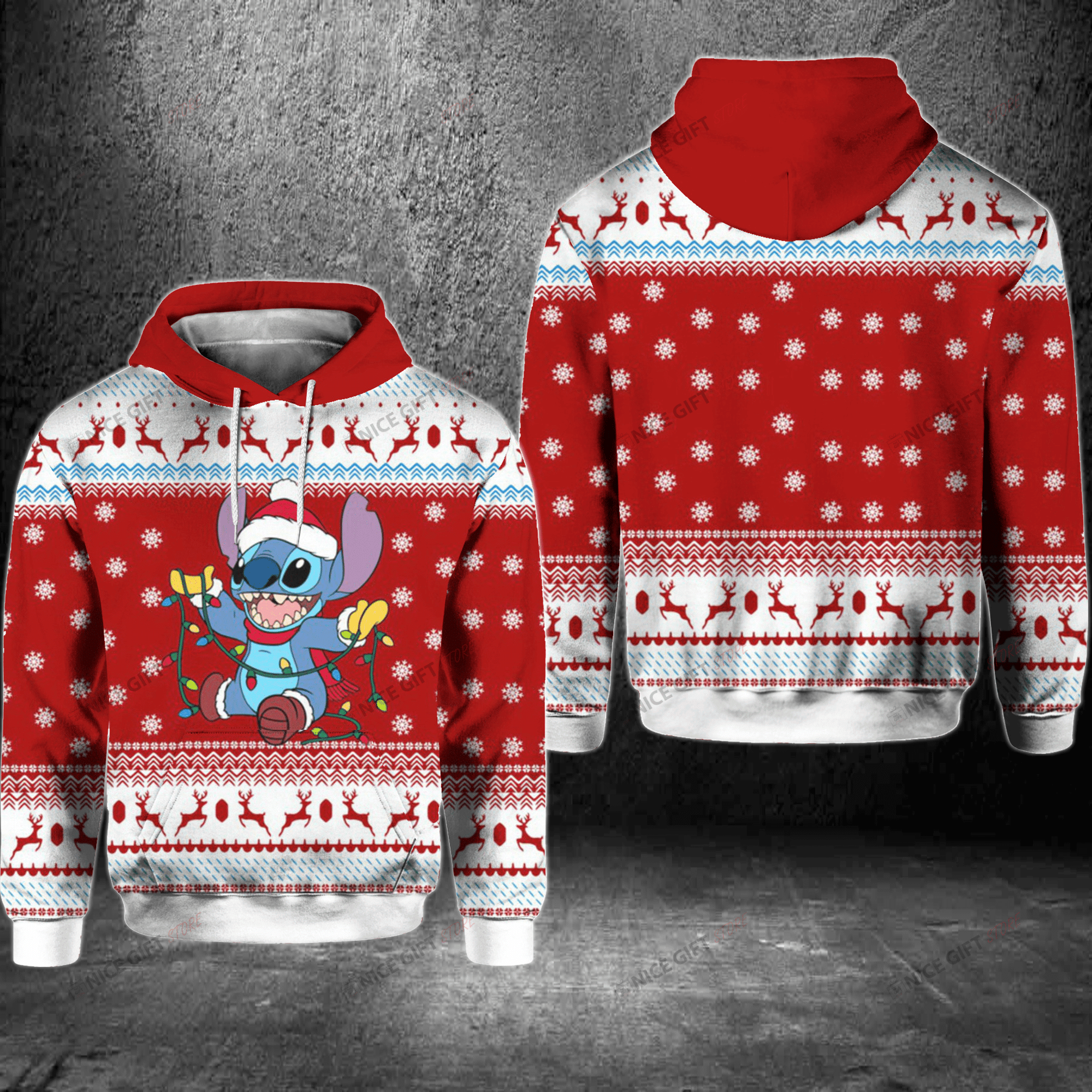 Stitch Christmas 3D All Over Printed Sweatshirt, Hoodie, Zip Hoodie | Fan Apparel For Men, Women