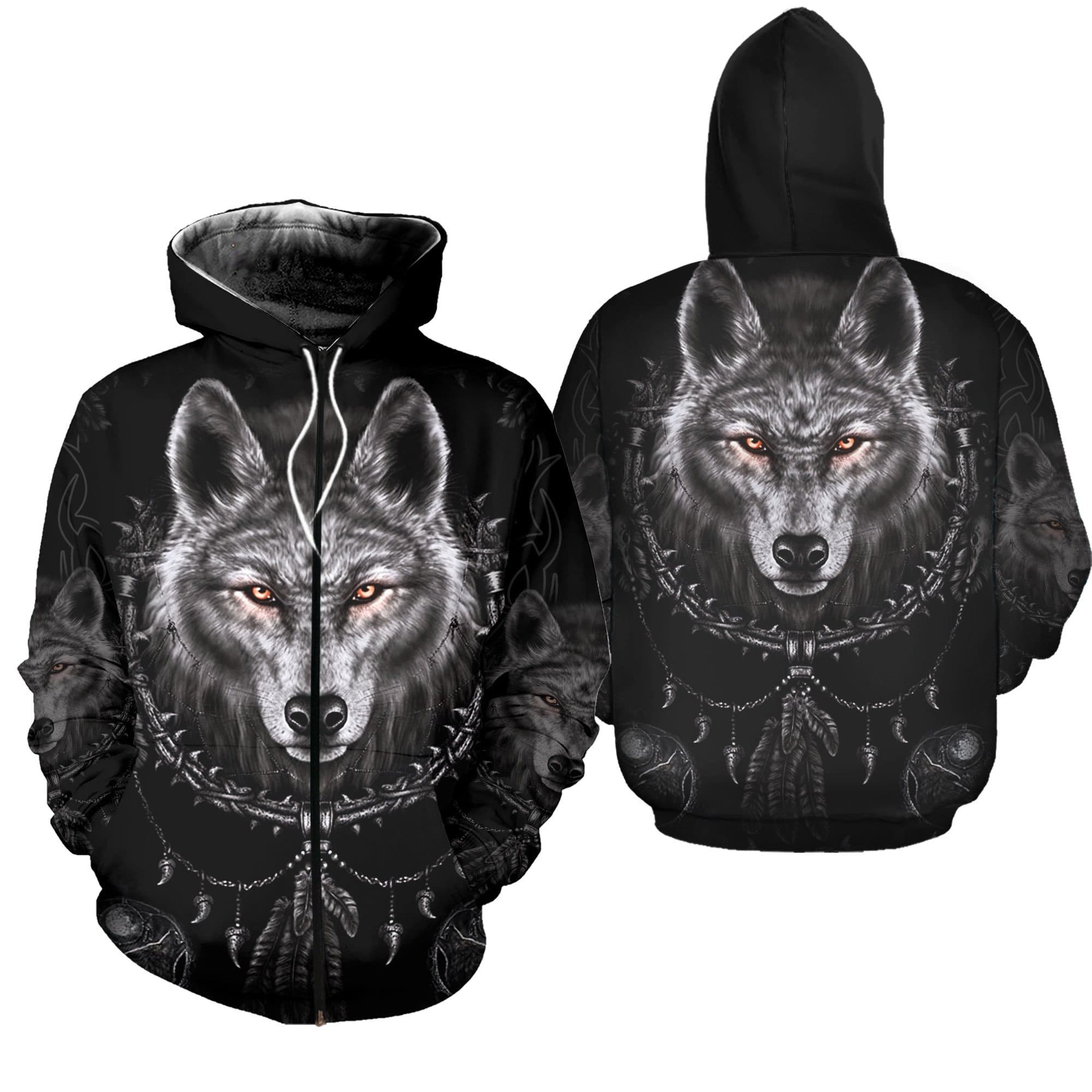Strong Scary Wolf 3D All Over Printed Sweatshirt, Hoodie, Zip Hoodie | Fan Apparel For Men, Women