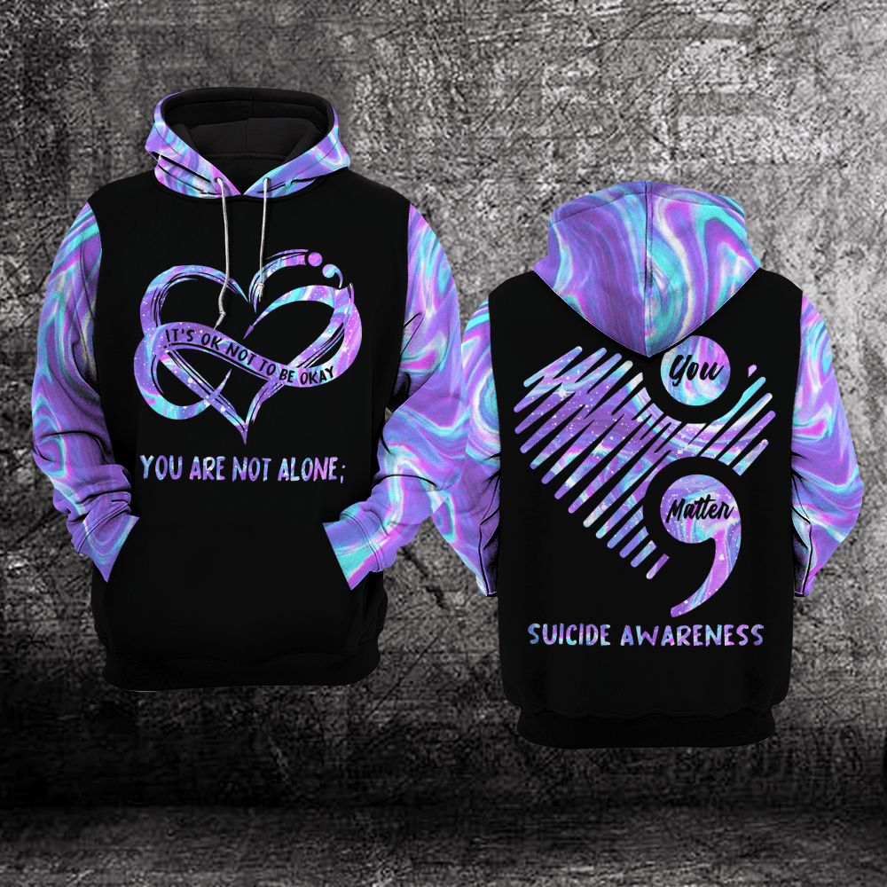 Suicide Prevention Awareness 3D All Over Printed Sweatshirt, Hoodie, Zip Hoodie | Fan Apparel For Men, Women