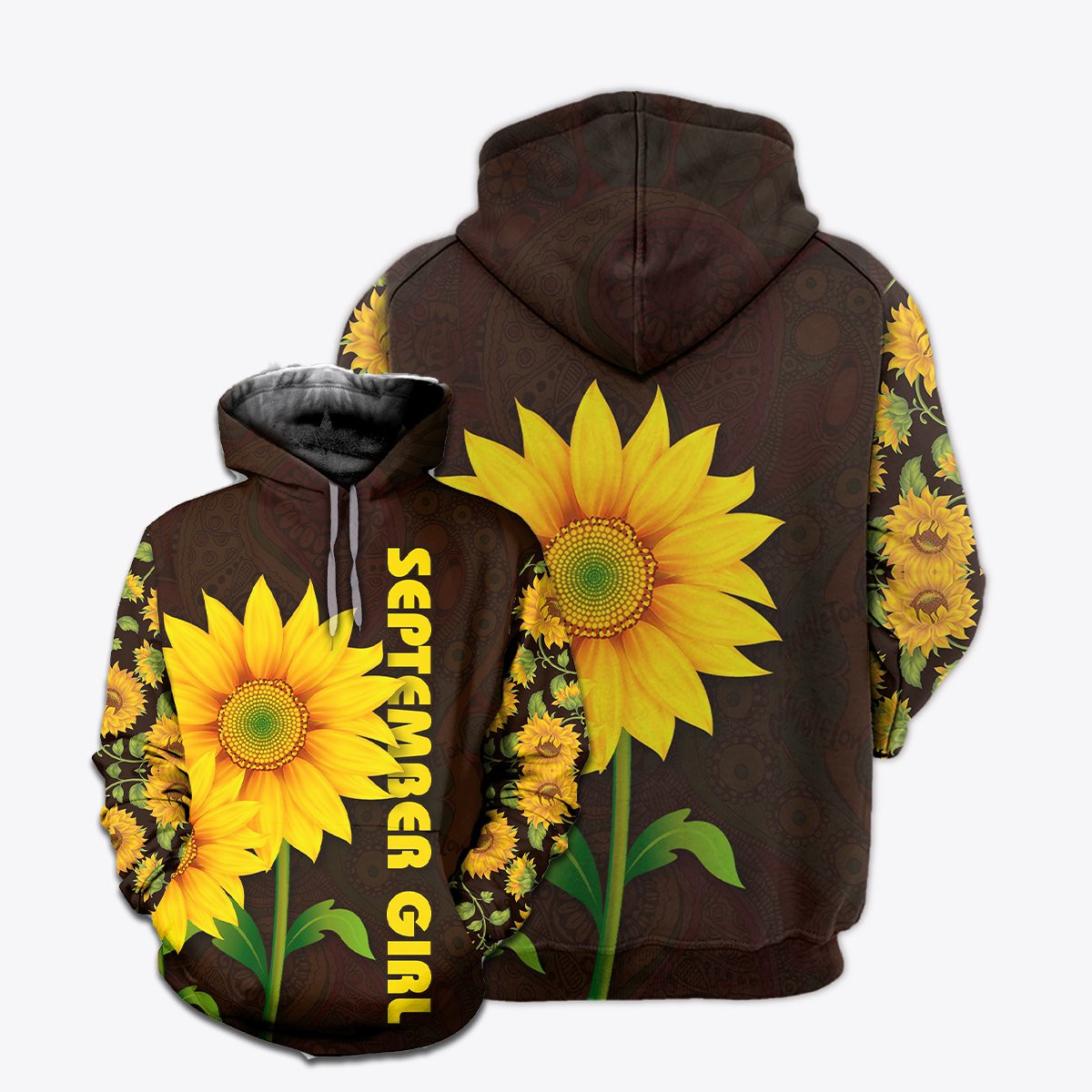 Sunflower September Girl 3D All Over Printed Sweatshirt, Hoodie, Zip Hoodie | Fan Apparel For Men, Women
