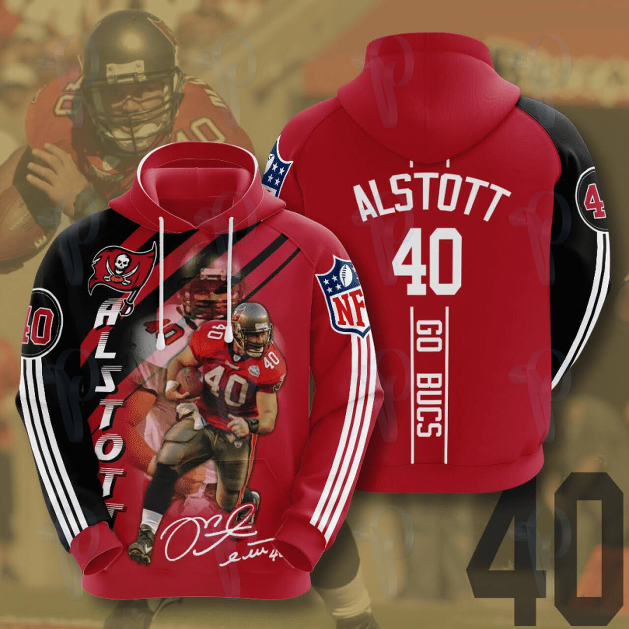 Tampa Bay Buccaneers Mike Alstott Nfl 3D All Over Printed Sweatshirt, Hoodie, Zip Hoodie | Nfl Fan Gear For Men, Women