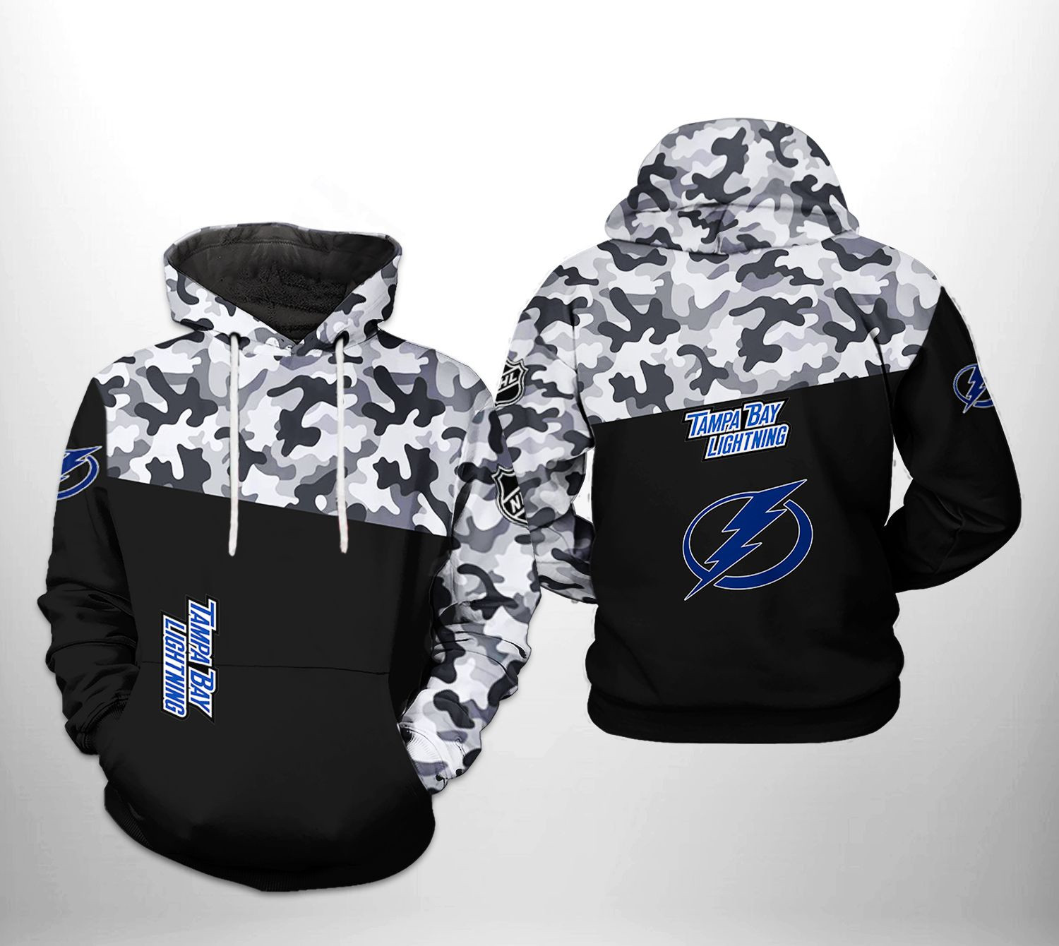 Tampa Bay Lightning Nhl Camo Veteran 3D All Over Printed Sweatshirt, Hoodie, Zip Hoodie | Nhl Fan Gear For Men, Women